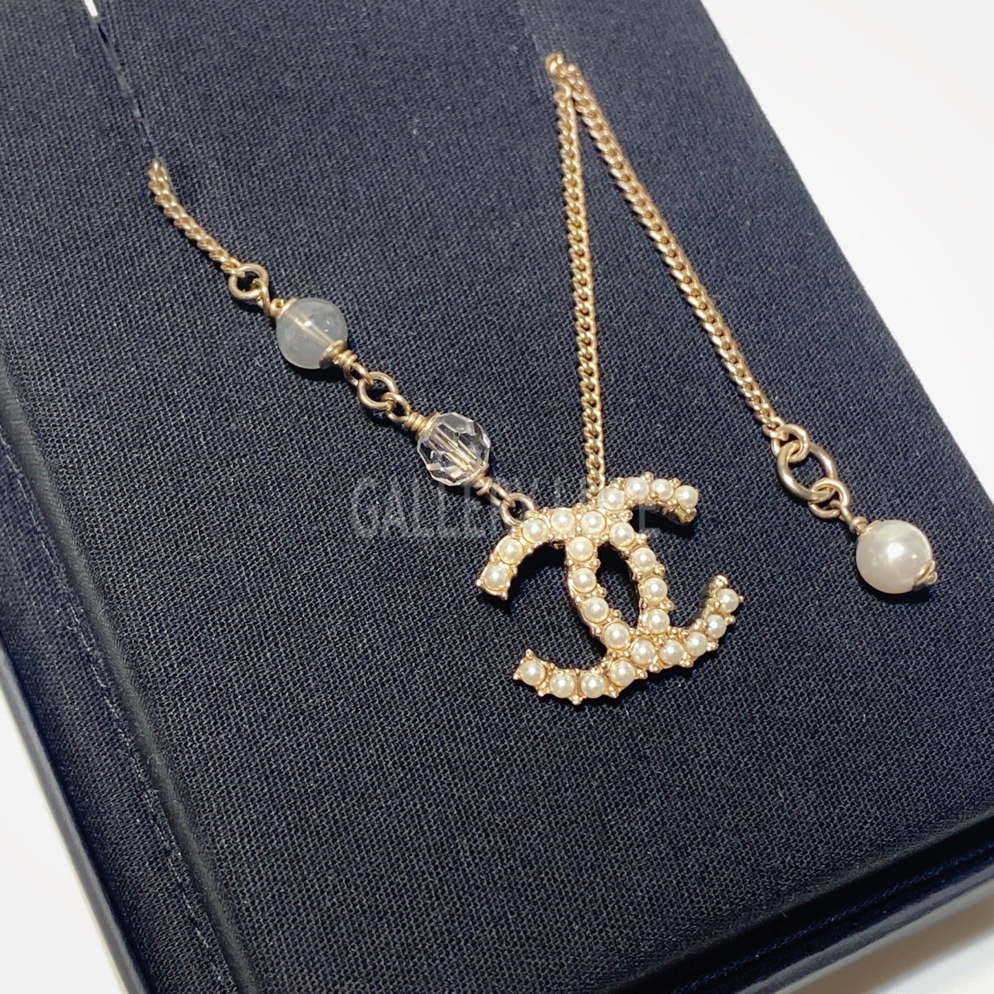 No.3380-Chanel Pearl Coco Mark Necklace