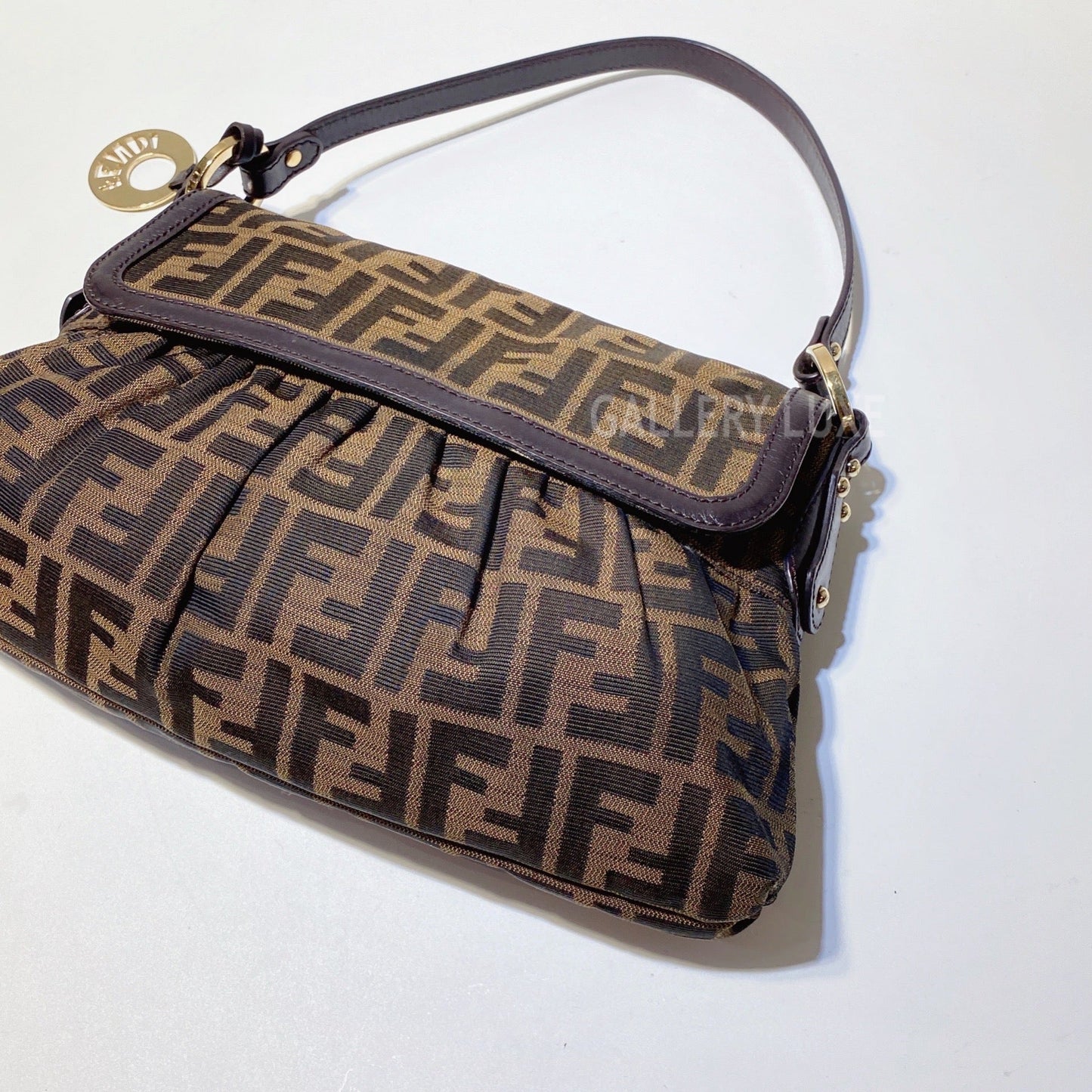 No.2960-Luxury FendiTobacco Zucca Canvas Shoulder Bag