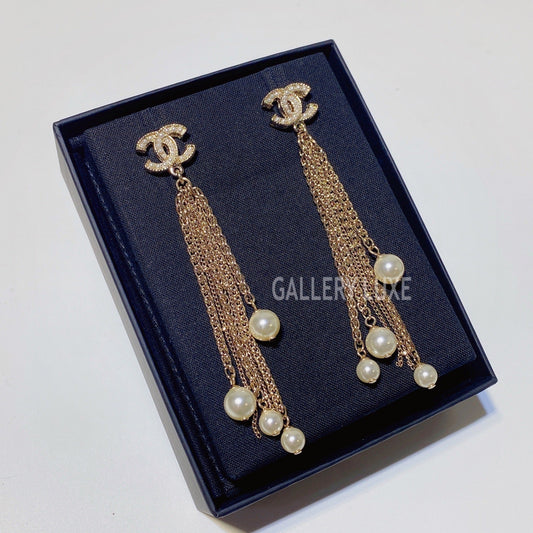 No.3255-Chanel Coco Mark Drop Pearl Earrings