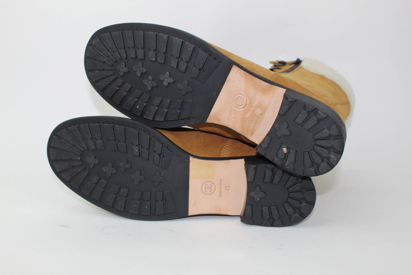 CHANEL SHEARLING COMBAT BOOTS