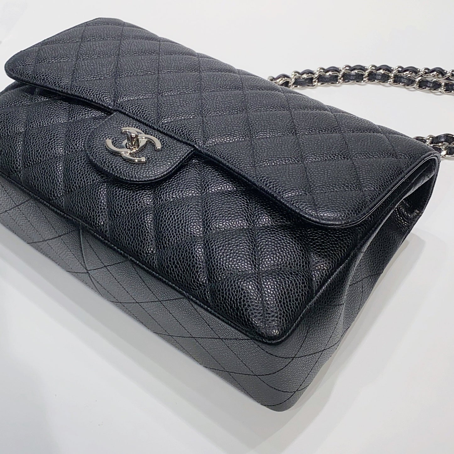 No.3887-Chanel Caviar Classic Jumbo Single Flap Bag