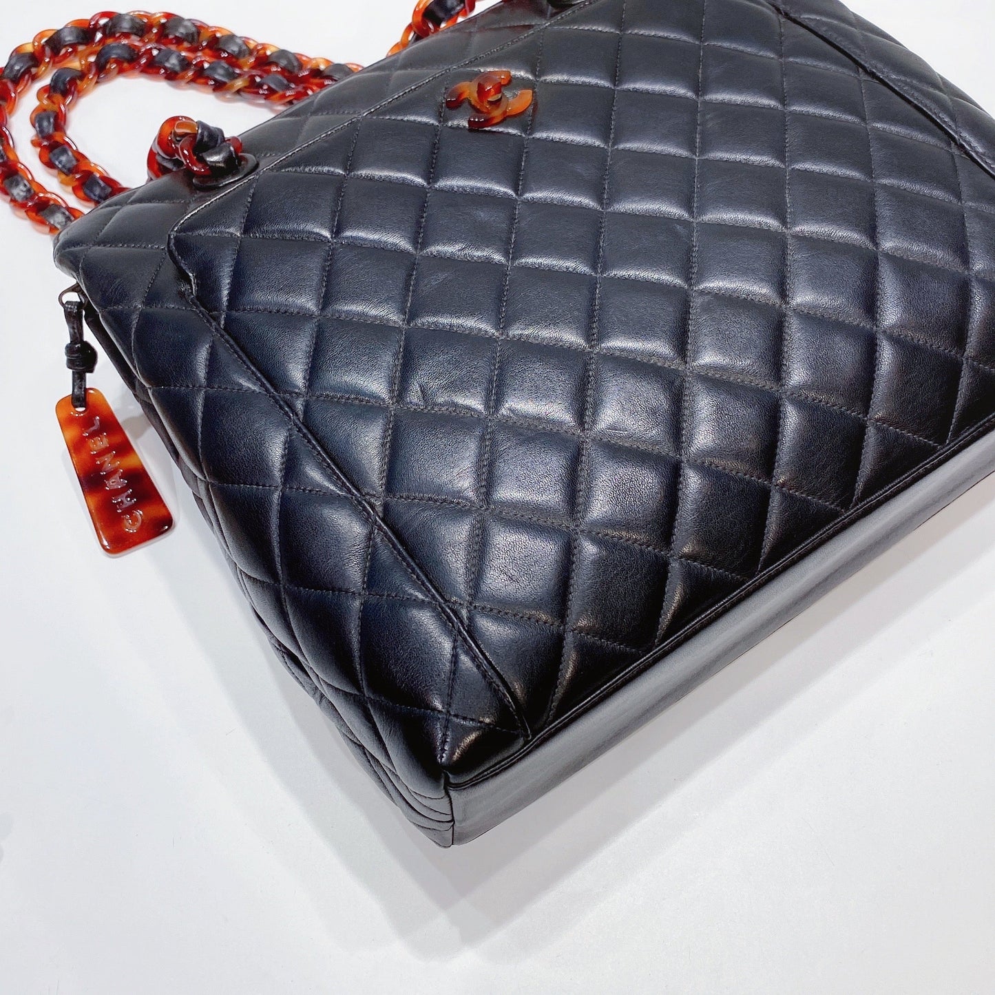 No.3581-Chanel Vintage Lambskin Tortoiseshell Tote Bag