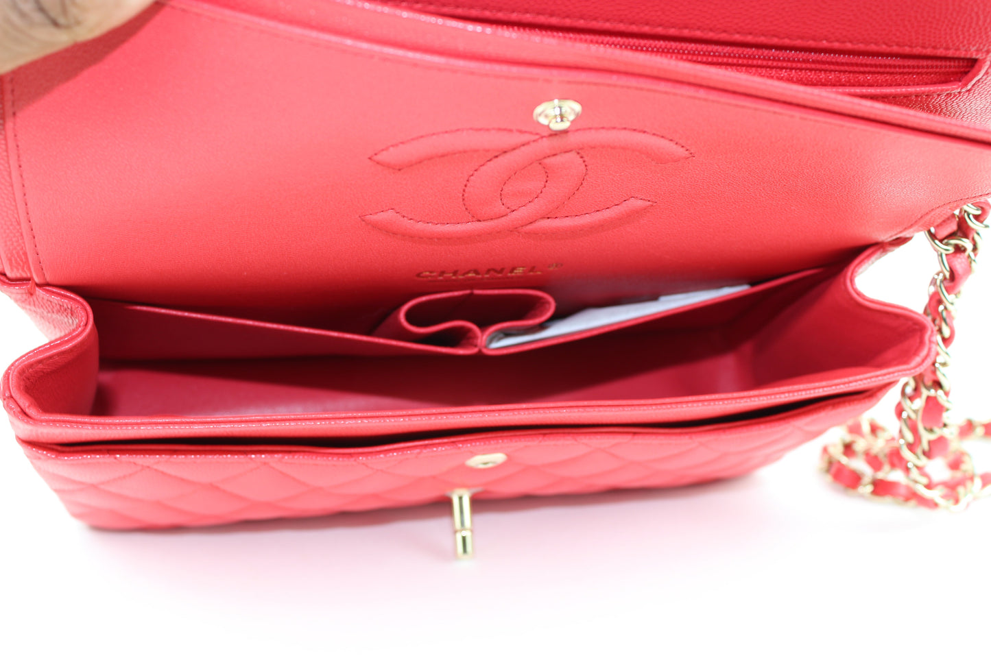CHANEL CAVIAR DOUBLE FLAP MEDIUM BAG