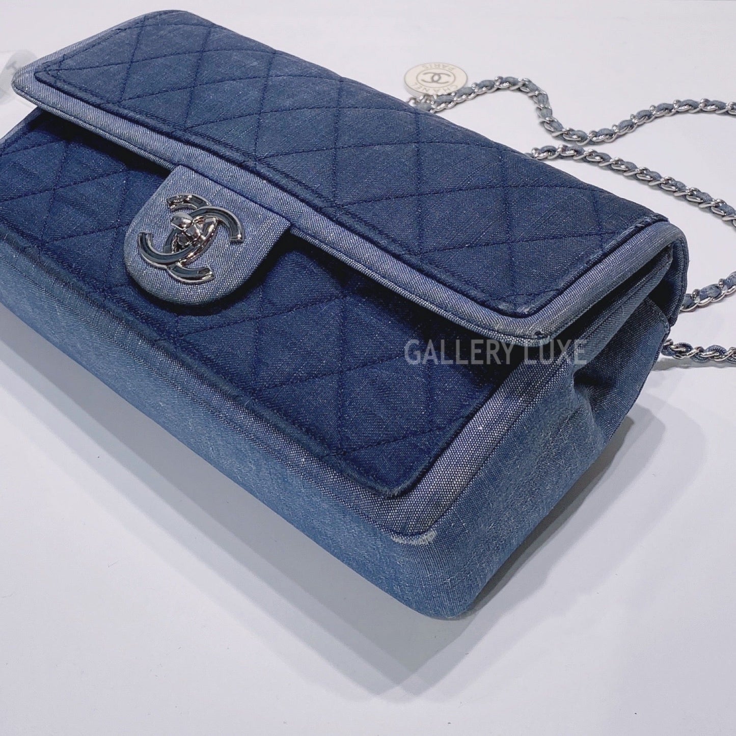 No.001321-2-Chanel Large Denim Graphic Flap Bag