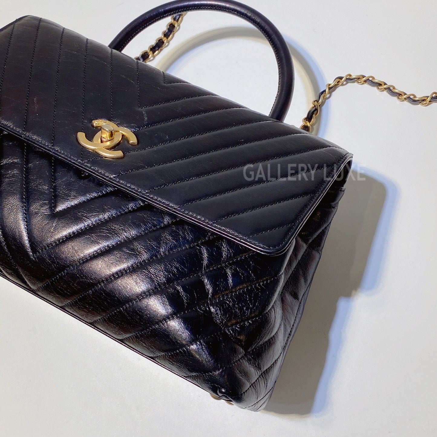 No.3343-Chanel Chevron Large Coco Handle