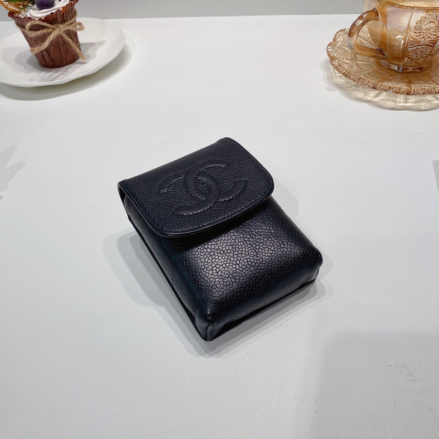 No.3447-Chanel Vintage Caviar Cigarette Case