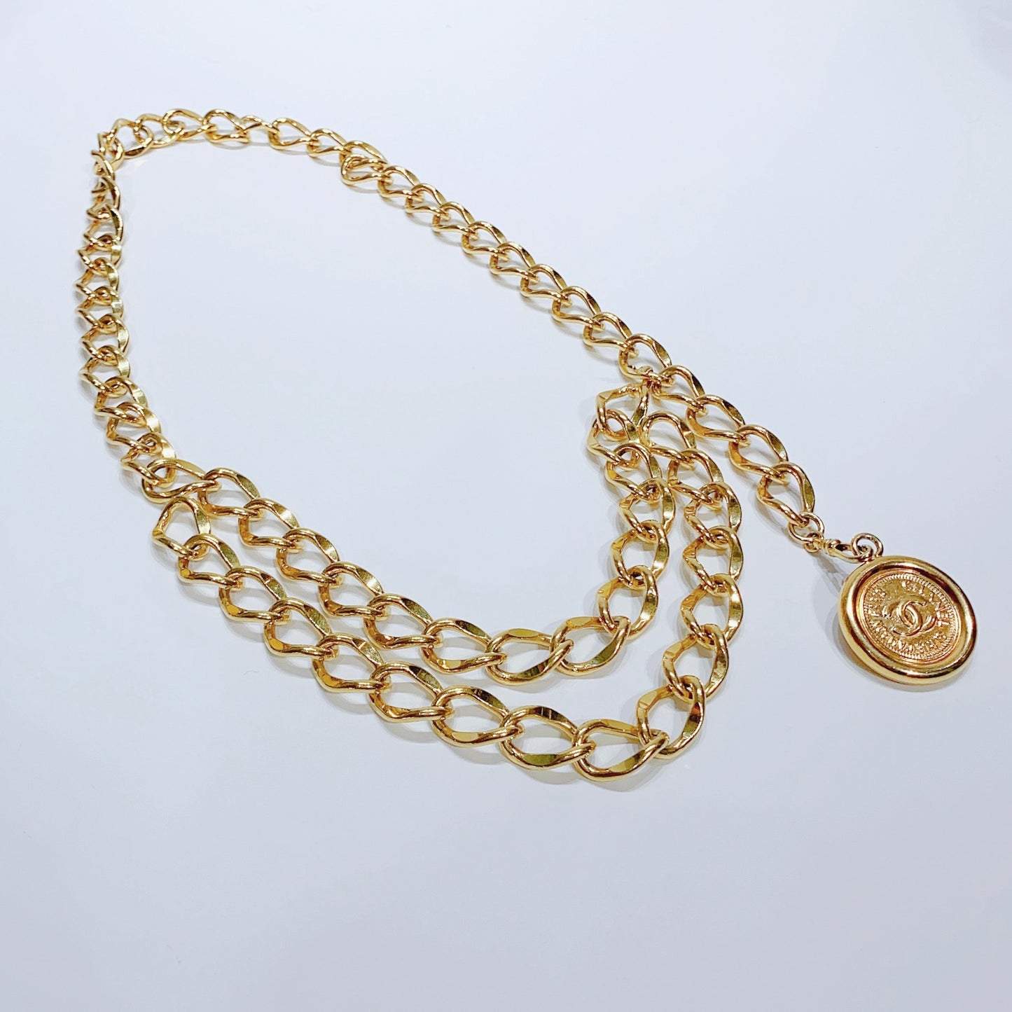 No.3837-Chanel Vintage Gold Metal Chain Belt