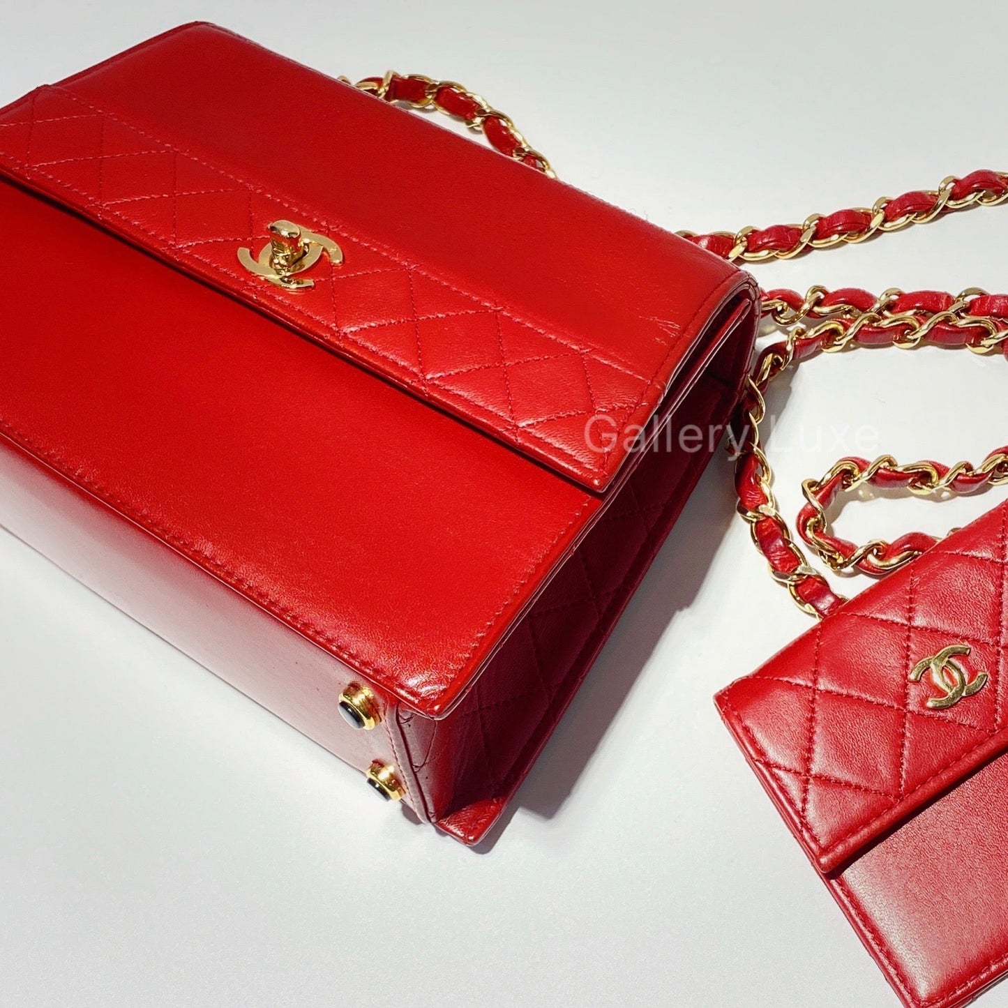No.2117-Chanel Vintage Lambskin Quilted Shoulder Bag