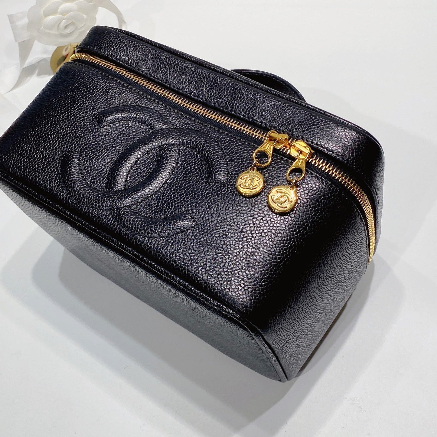 No.3491-Chanel Vintage Caviar Large Vanity Case