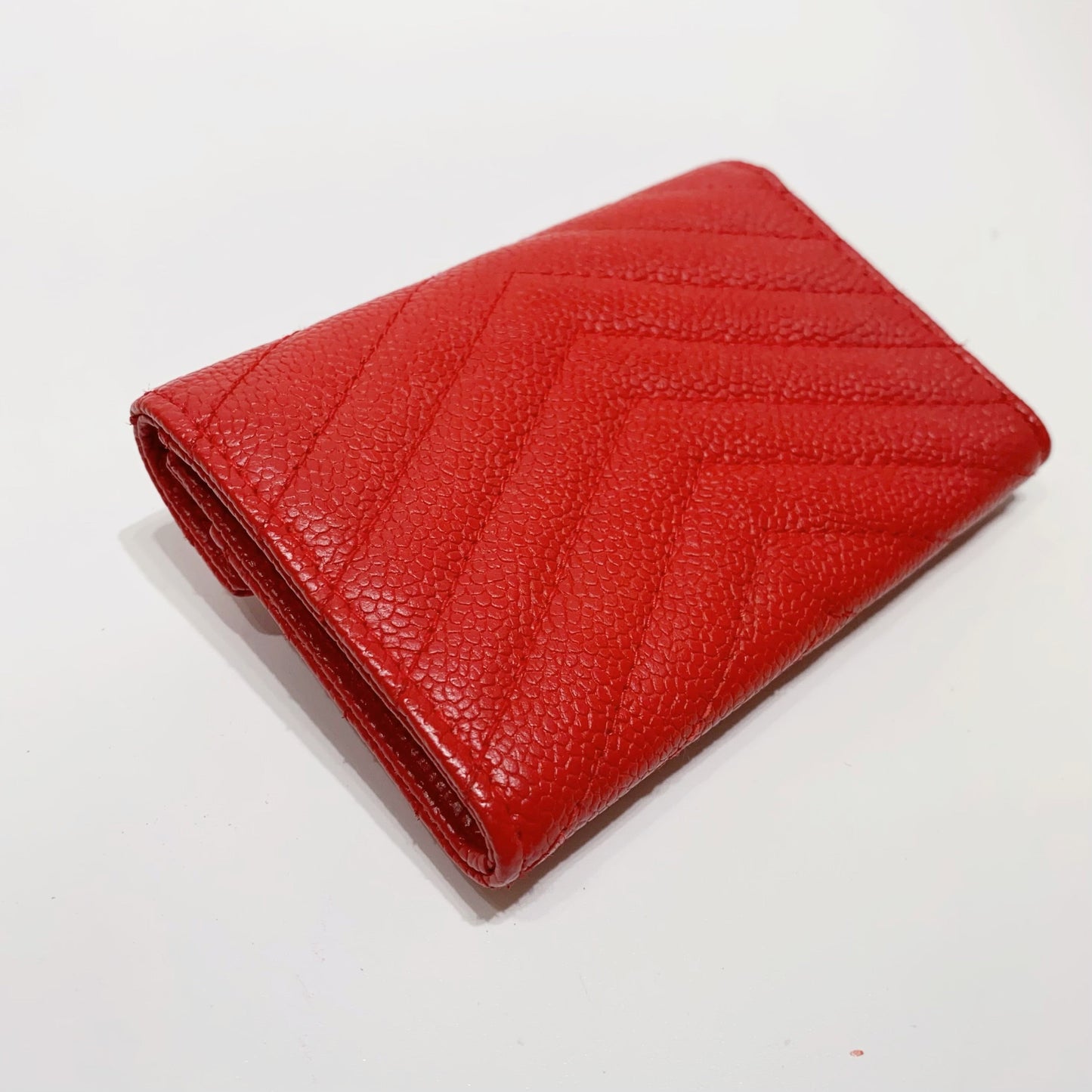 No.4006-Chanel Caviar Chevron Mail Flap Card Holder
