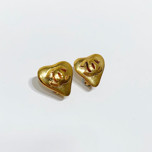 No.4059-Chanel Vintage Heart Coco Mark Earrings