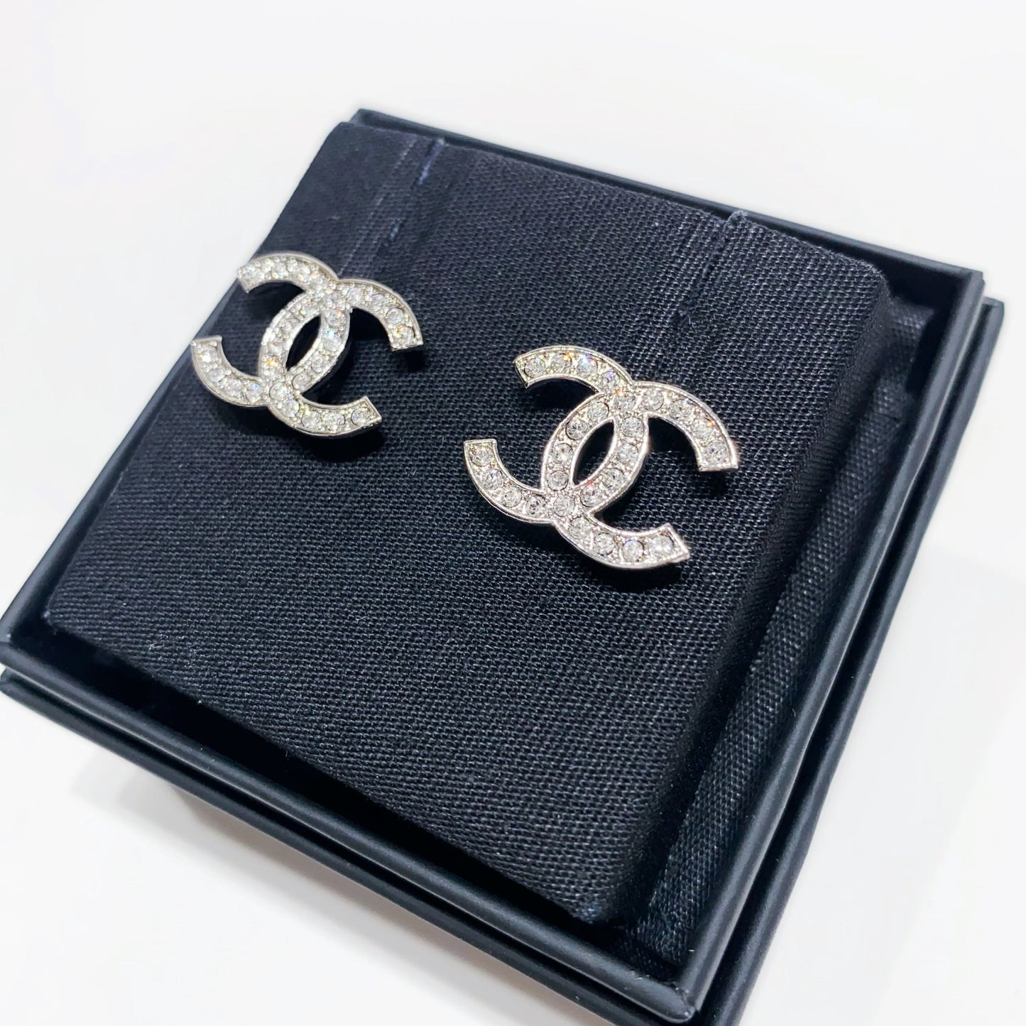 No.001620-4-Chanel Metal Crystal Coco Mark Earrings (Brand New / 全新貨品)