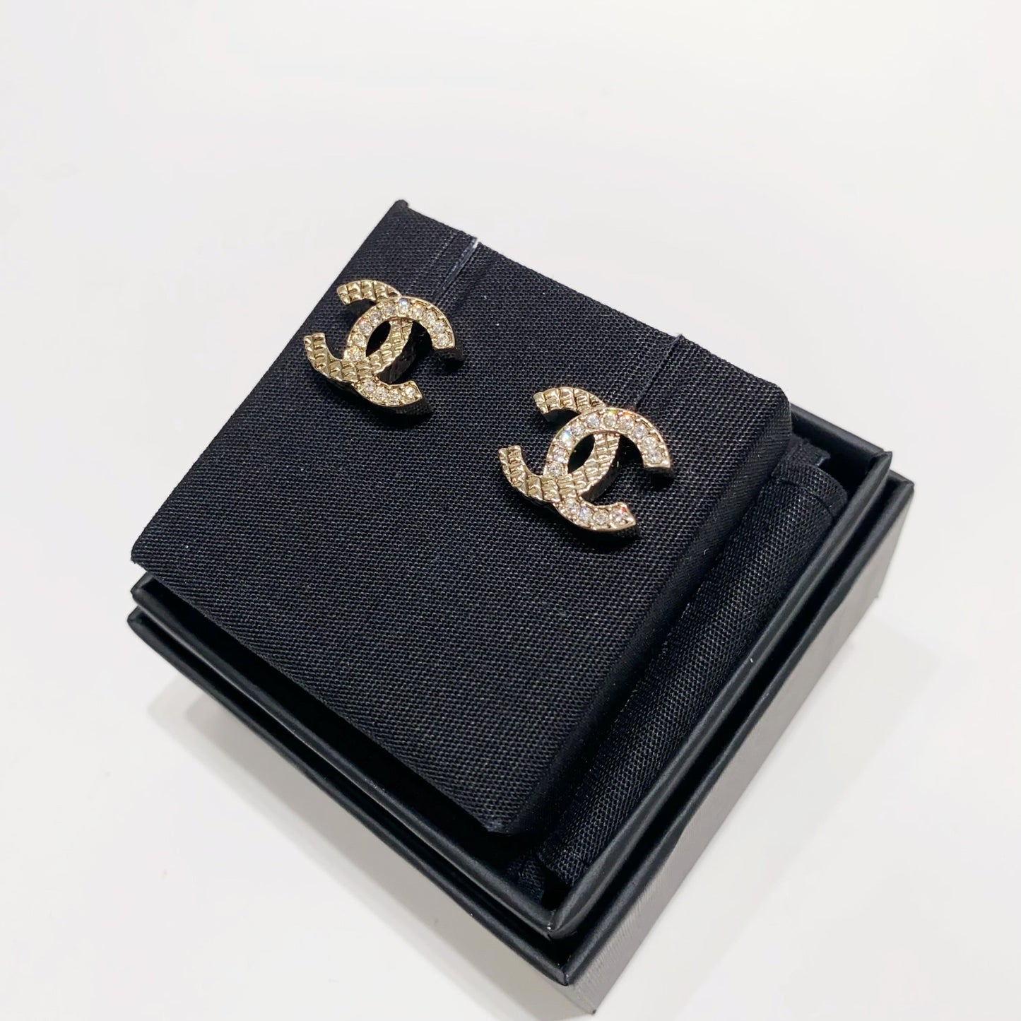 No.001620-5-Chanel Metal Crystal Coco Mark Earrings (Brand New / 全新貨品)