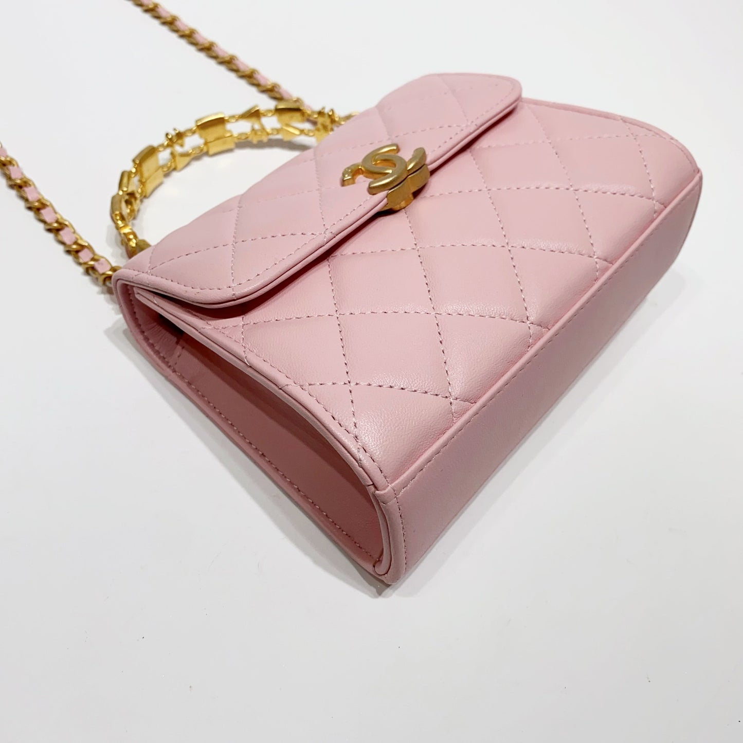 No.4083-Chanel Mini Handle Purse With Chain