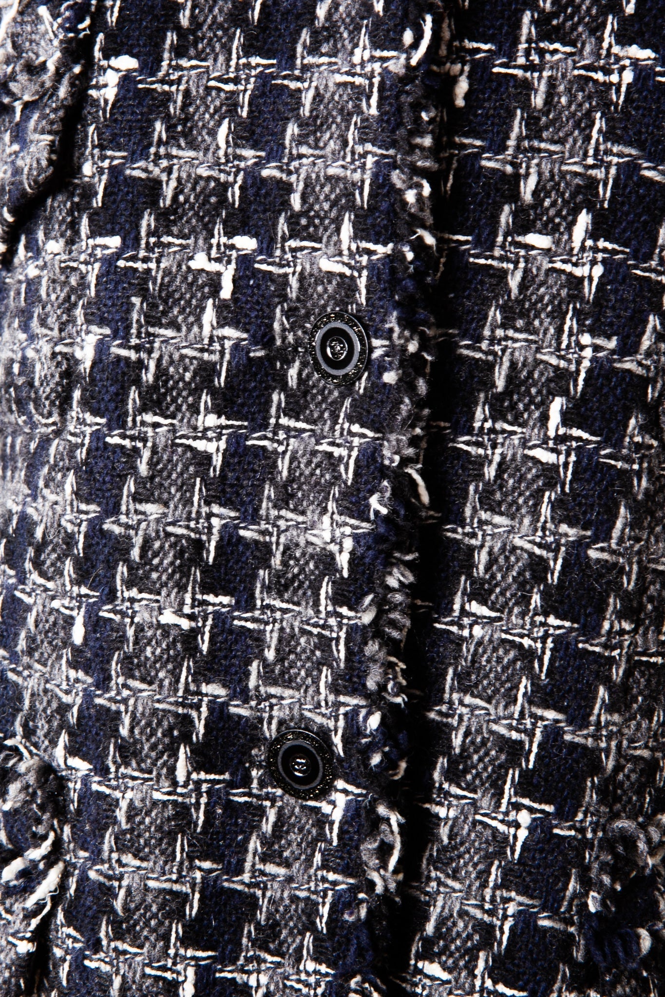 CHANEL Jacket Tweed Navy Grey