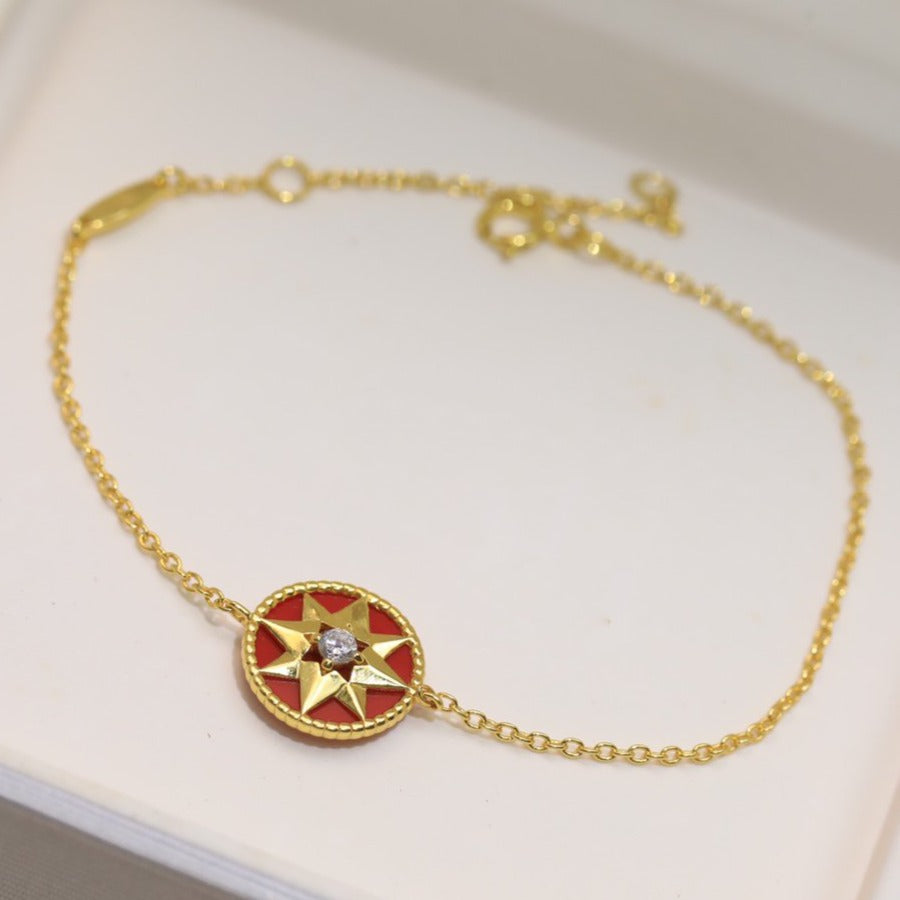 Luxury DiorLUCKY STAR 1 DIAMOND RED GOLD BRACELET