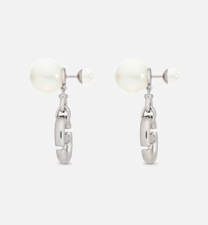 Luxury DiorDROP PEARL TRIBALES EARRINGS SILVER