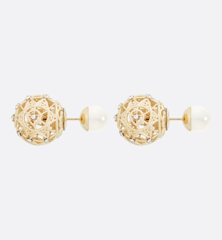 Luxury DiorTRIBALES PEARL GOLD DIAMOND EARRINGS
