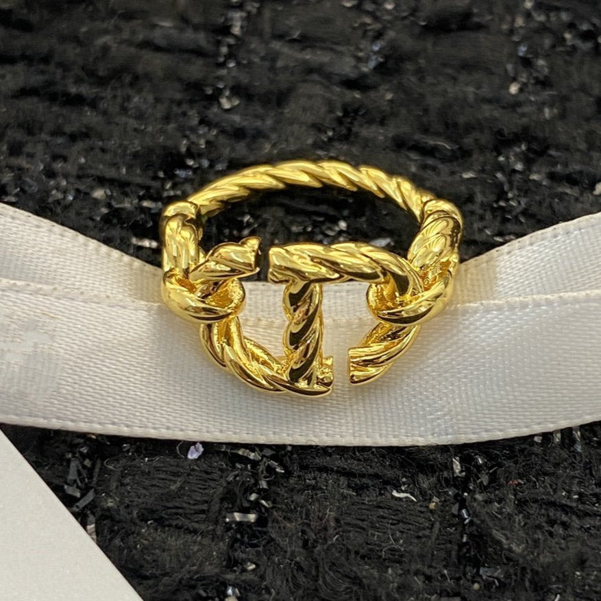 Luxury DiorNAVY GOLD RING