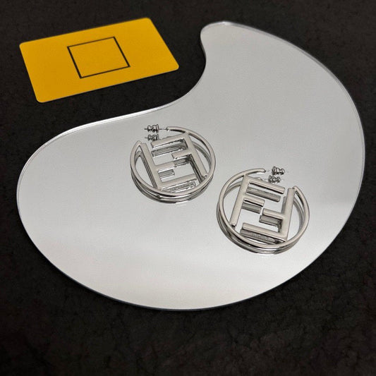 Luxury FendiDOUBLE F SILVER EARRINGS