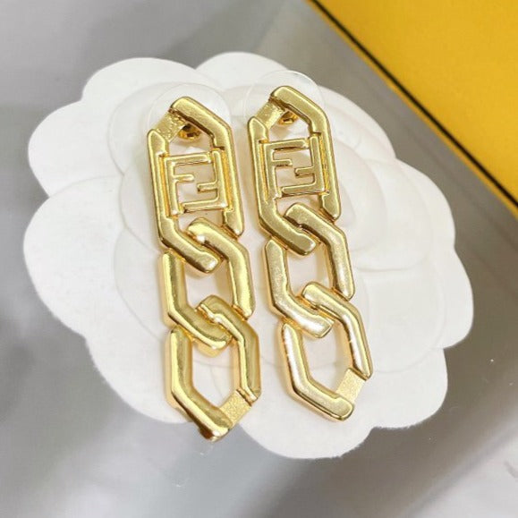 Luxury FendiFF DROP EARRINGS GOLD