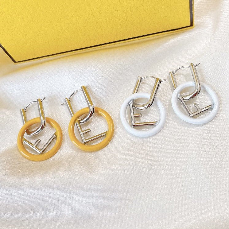 Luxury FendiF LOGO SILVER EARRINGS