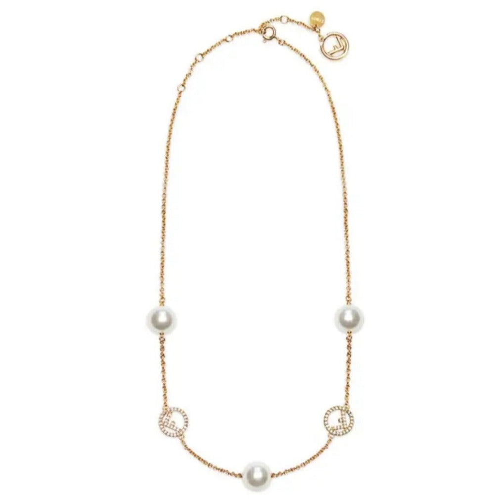 Luxury FendiF PEARL DIAMOND NECKLACE