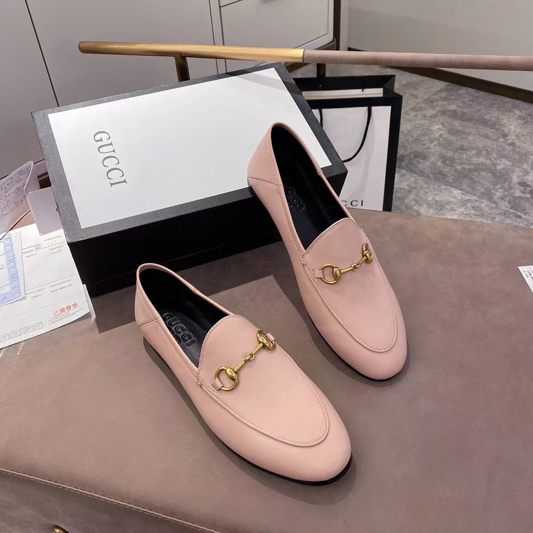 Luxury Gucci gg loafer light pink calfskin