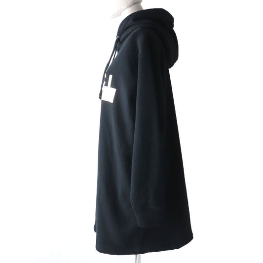 Luxury Gucci Trending 2025 Logo Print Cotton Hooded Dress Black S
