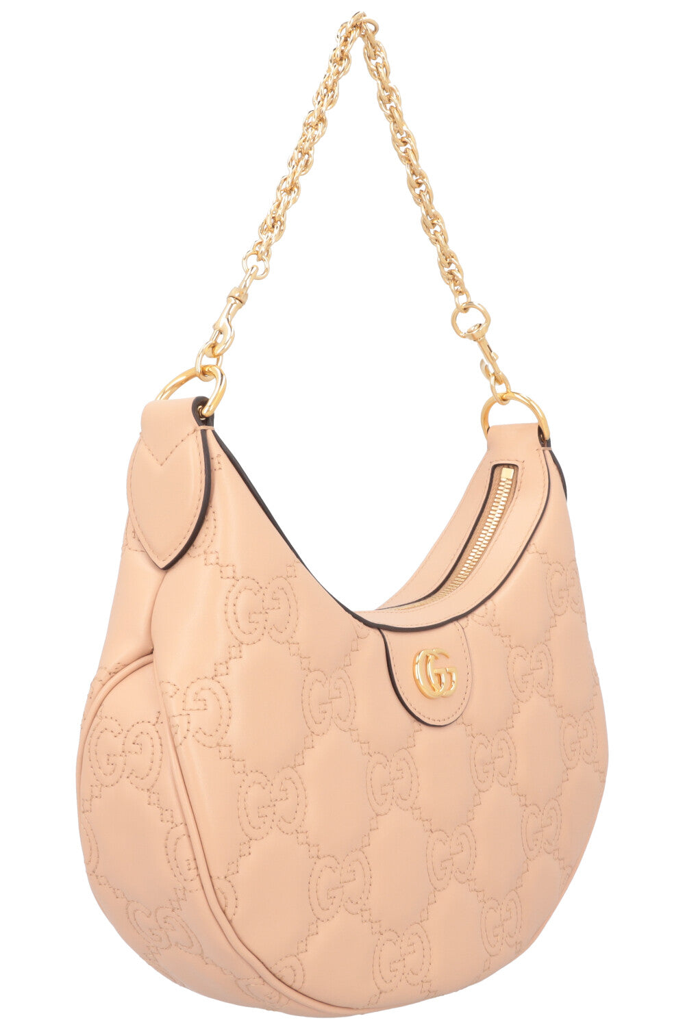 Luxury Gucci Trending 2025 Half Moon Metelassé Bag Powder Rose