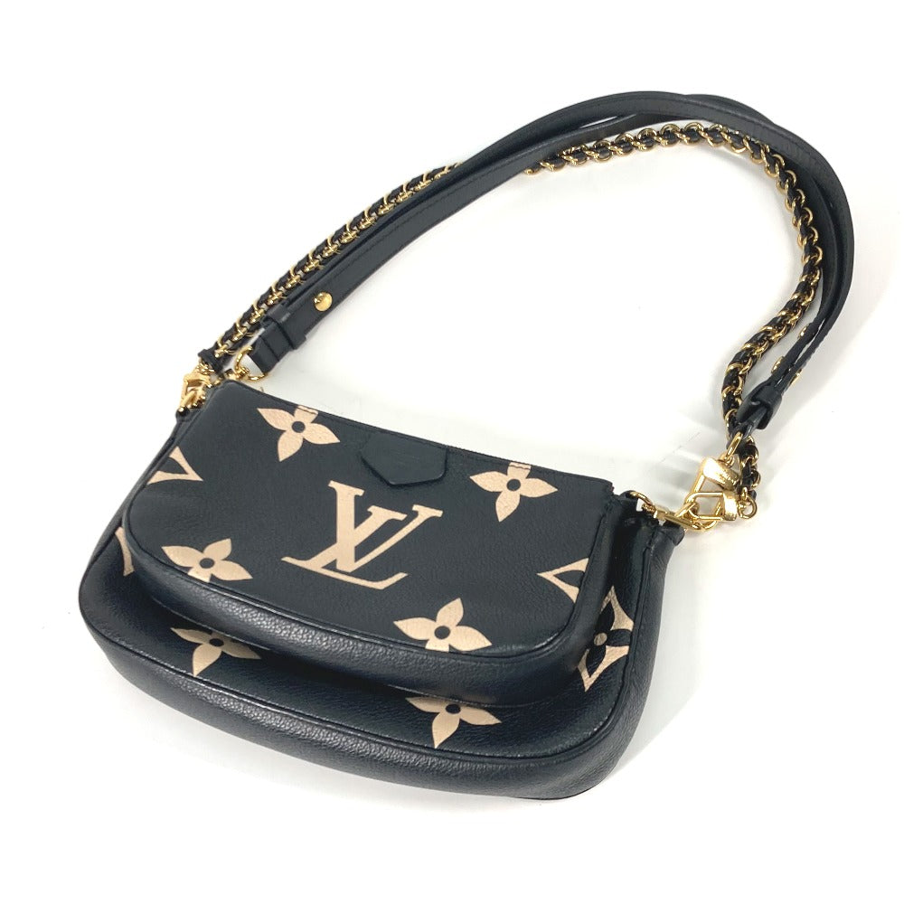 LOUIS VUITTON Shoulder Bag M45777 Monogram Ann Platt Leather black Monogram Empreinte Bicolor Multi Pochette Accessoires Women