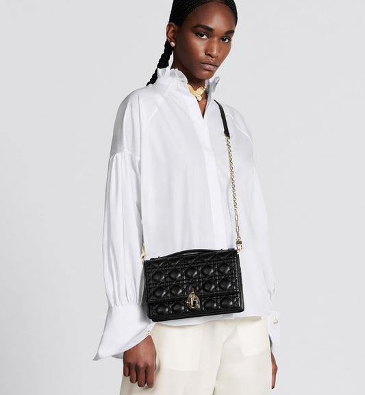My Luxury Dior Top Handle Bag Black Cannage Lambskin
