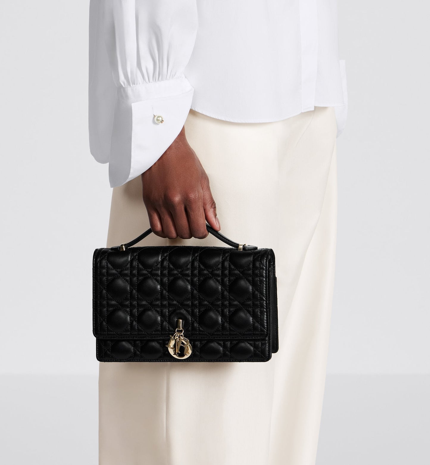 My Luxury Dior Top Handle Bag Black Cannage Lambskin