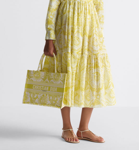 Medium Luxury Dioriviera Luxury Dior Book Tote Lemon Yellow Toile De Jouy Soleil Embroidery