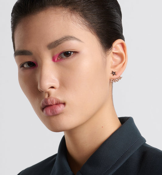 Luxury DiorEvolution Earrings Pink Finish Metal And Pink Crystals