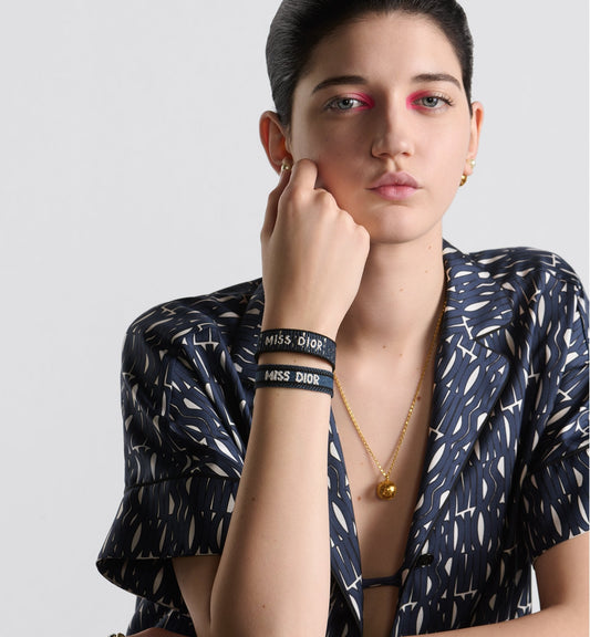 Miss Luxury Dior Bracelet Set Deep Blue Allover Cotton