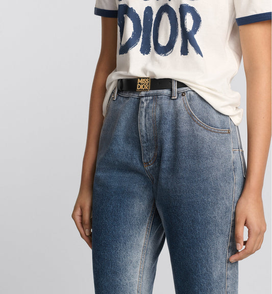 Miss Luxury Dior Graffiti Belt Black Smooth Calfskin 25 mm