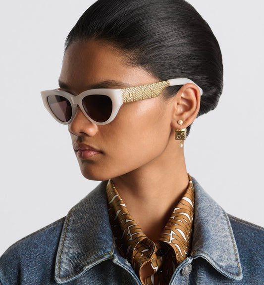 Luxury Dioresille B1I Milky Ivory Butterfly Sunglasses