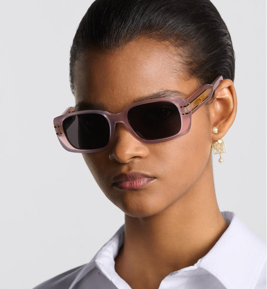 Luxury Diorsignature S12I Mink Gray Rectangular Sunglasses