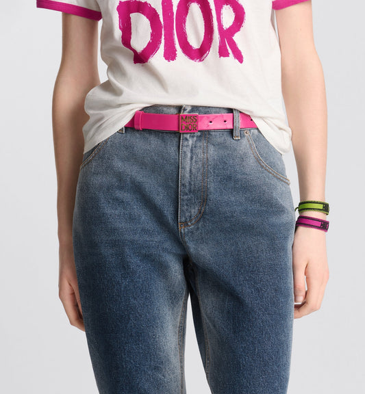 Miss Luxury Dior Graffiti Belt Fuchsia Patent Calfskin 25 mm