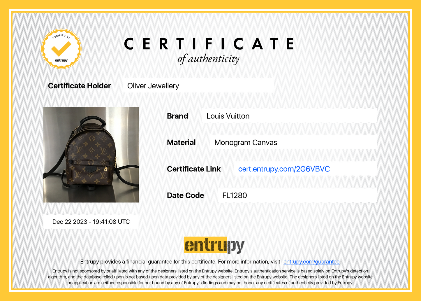 Louis Vuitton 2020 Monogram Palm Springs Mini Backpack
