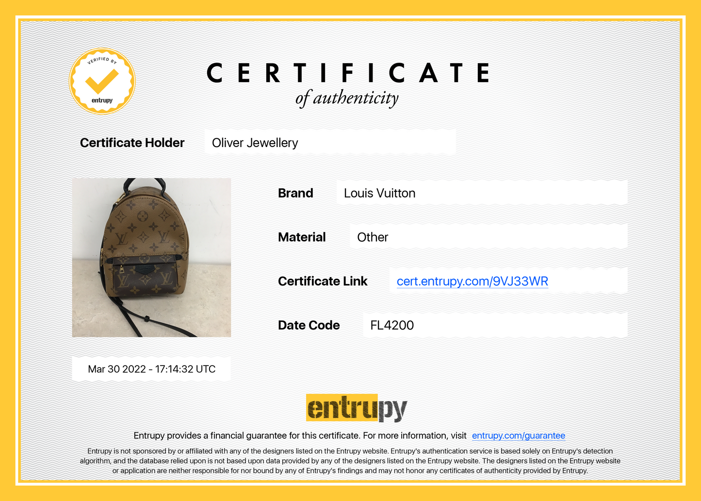 Louis Vuitton 2020 Monogram Reverse Palm Springs Mini Backpack - Missing a Strap