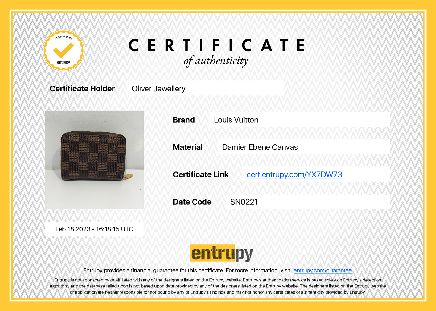 Louis Vuitton 2021 Damier Ebene Zippy Coin Purse