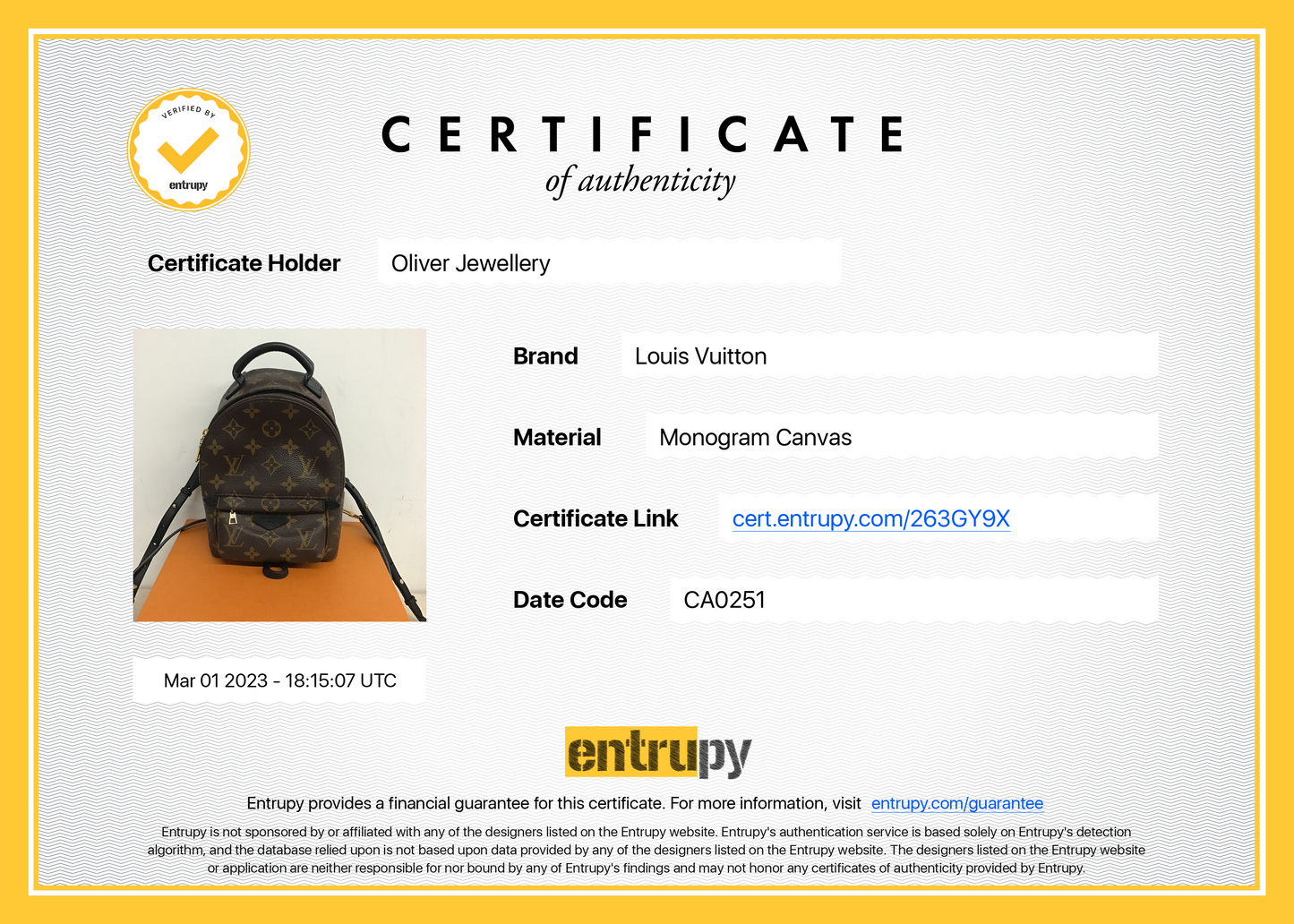 Louis Vuitton 2021 Monogram Palm Springs Mini Backpack