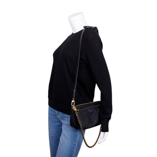 Louis Vuitton 2022 Black Monogram Empreinte Leather Multi-Pochette Accessoires