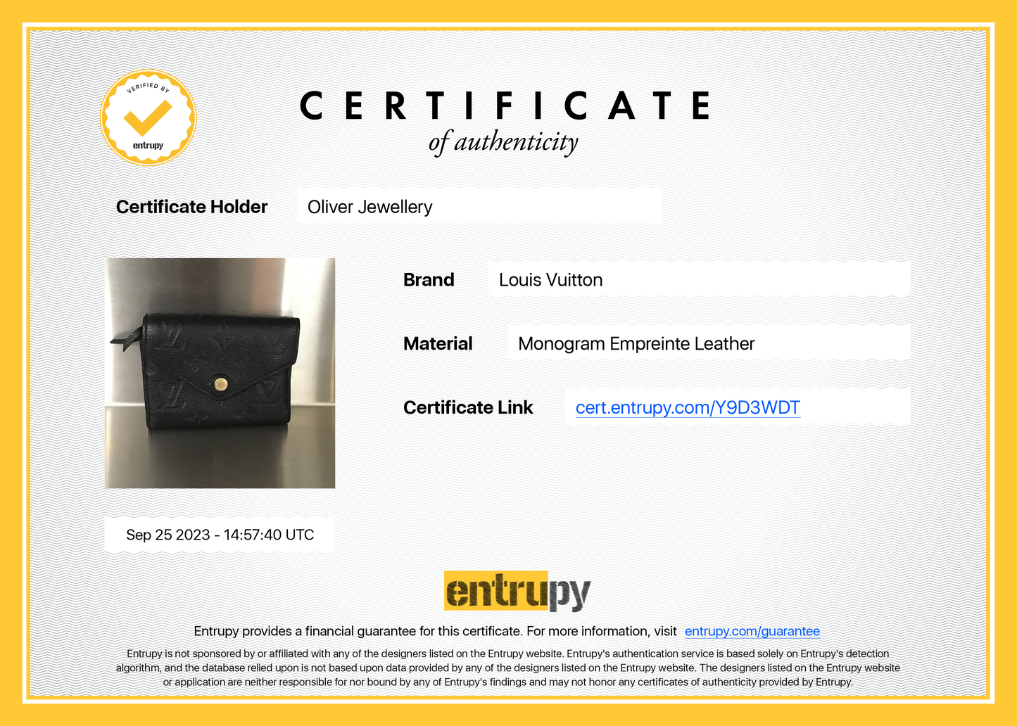 Louis Vuitton 2022 Black Monogram Empreinte Leather Victorine Wallet
