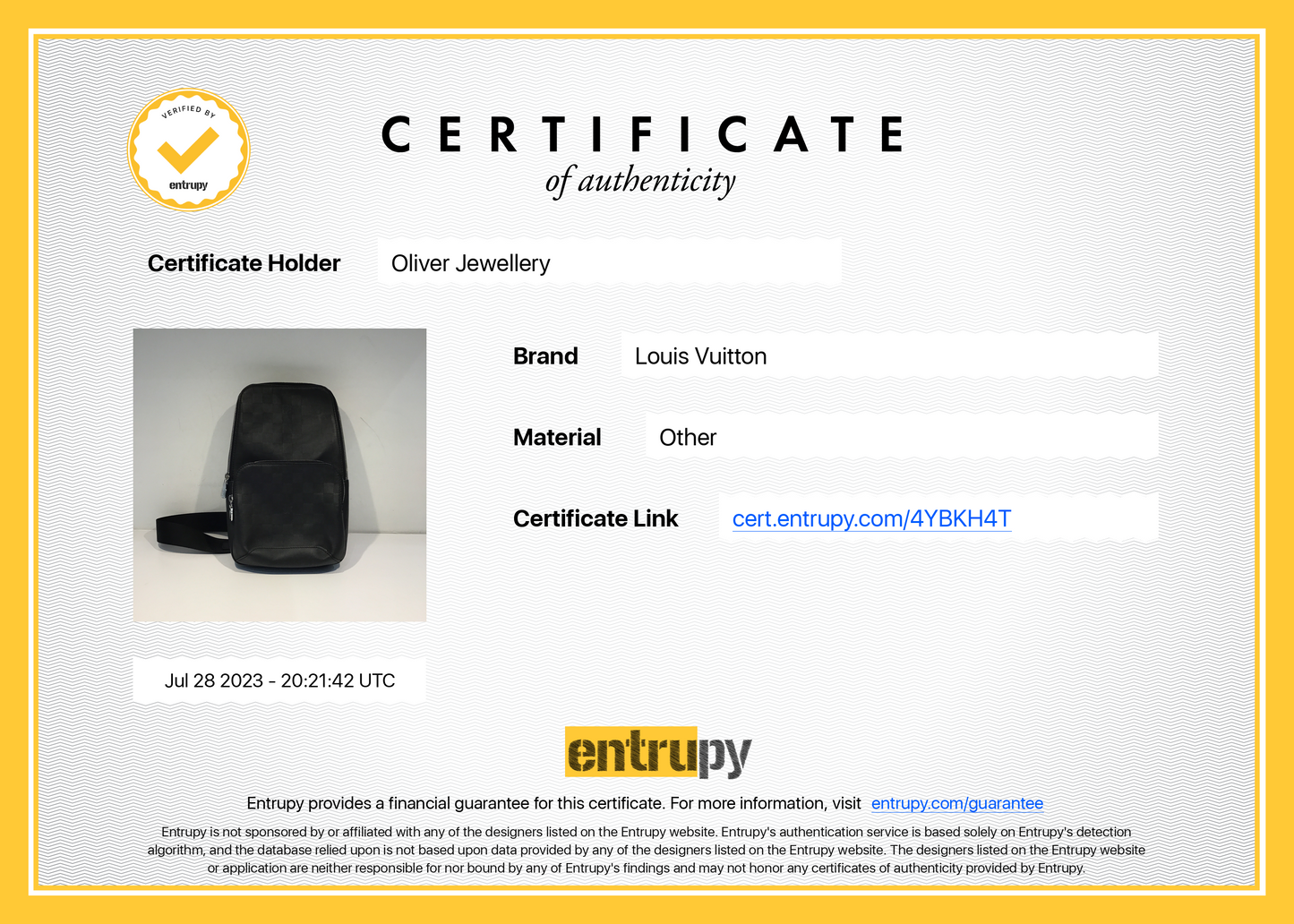 Louis Vuitton 2022 Damier Infini Leather Avenue Sling Bag