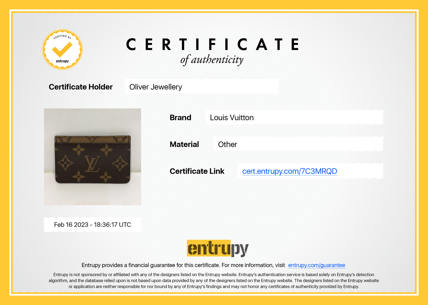 Louis Vuitton 2022 Monogram Reverse Card Holder