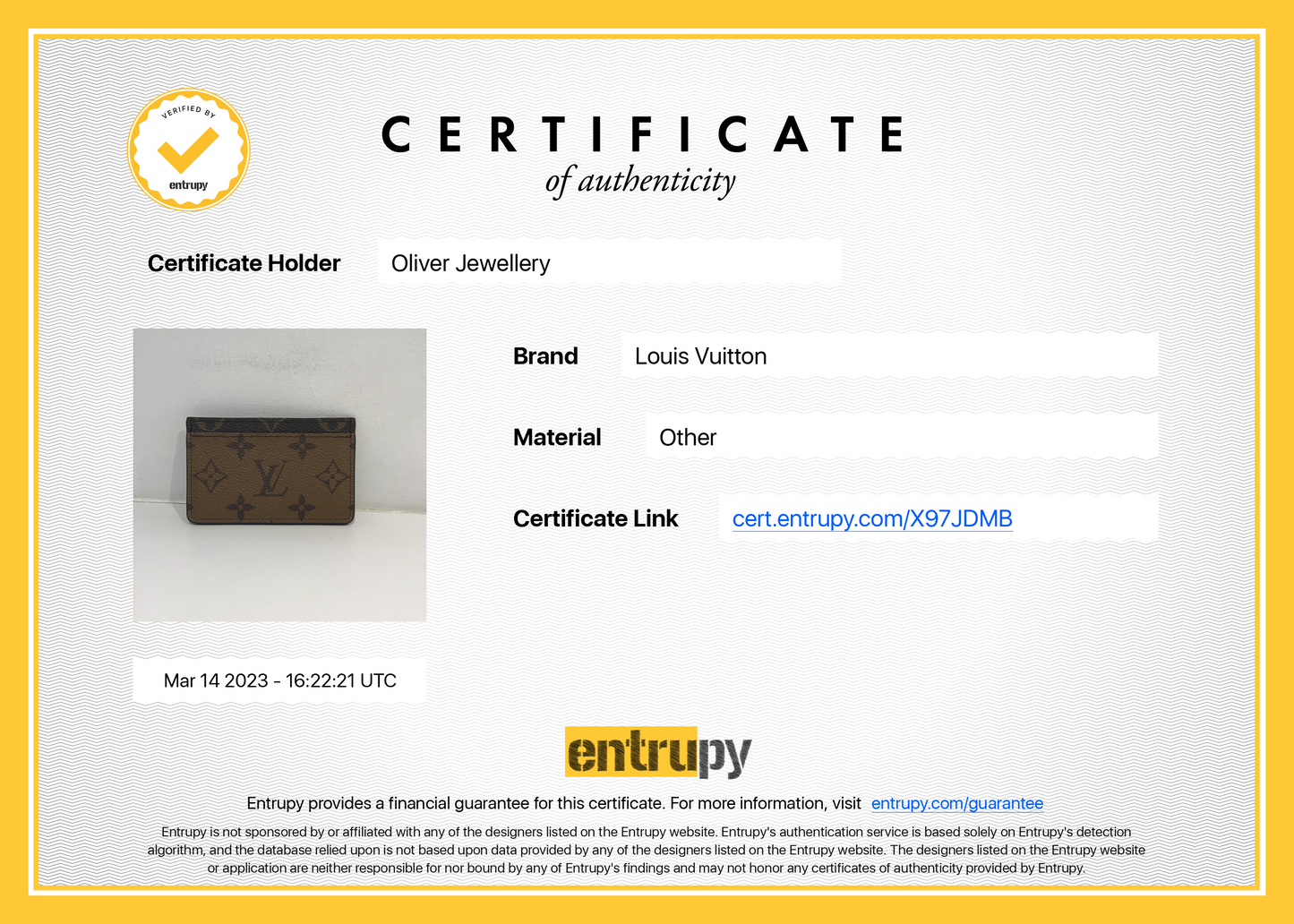 Louis Vuitton 2022 Monogram Reverse Card Holder
