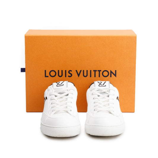 Louis Vuitton 2022 White Calfskin Leather Charlie Trainer Sneakers, Size 38